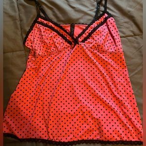 Pink polka dot lace nightshirt